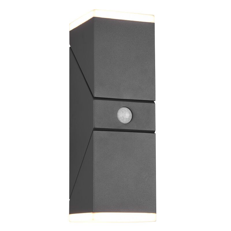 Candeeiro de parede exterior com sensor de movimento moderno antracite, Liron, 7W, LED 3000K, IP54