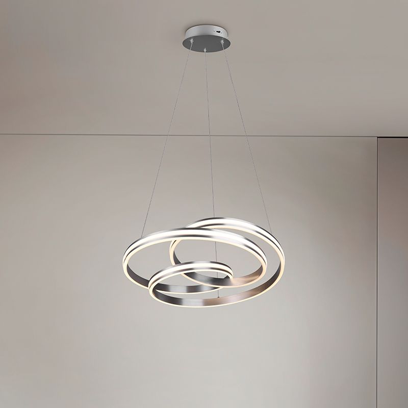 Candeeiro suspenso moderno níquel, Elyse, 60W, LED white switch