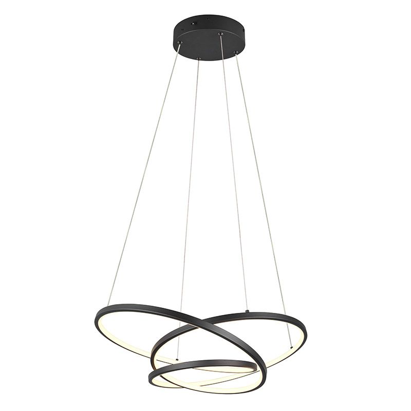 Candeeiro suspenso design preto, Teodore, 34W, LED white switch, regulável em 3 níveis