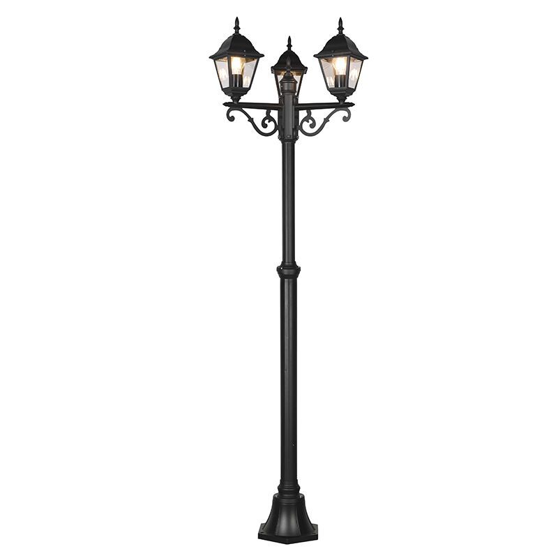 Poste de luz clássico preto, Lavina, IP44 Poste de luz clássico preto, Lavina, IP44