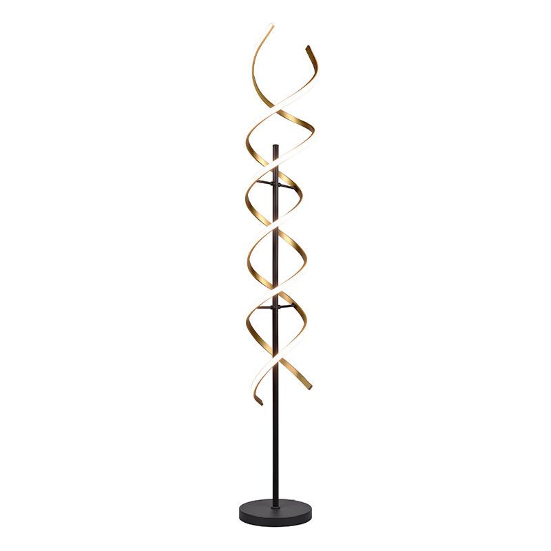 Candeeiro de pé design latão, Sylvian, 32W, LED com tonalidade de luz ajustável, com dimmer tátil Candeeiro de pé design latão, Sylvian, 32W, LED com tonalidade de luz ajustável, com dimmer tátil