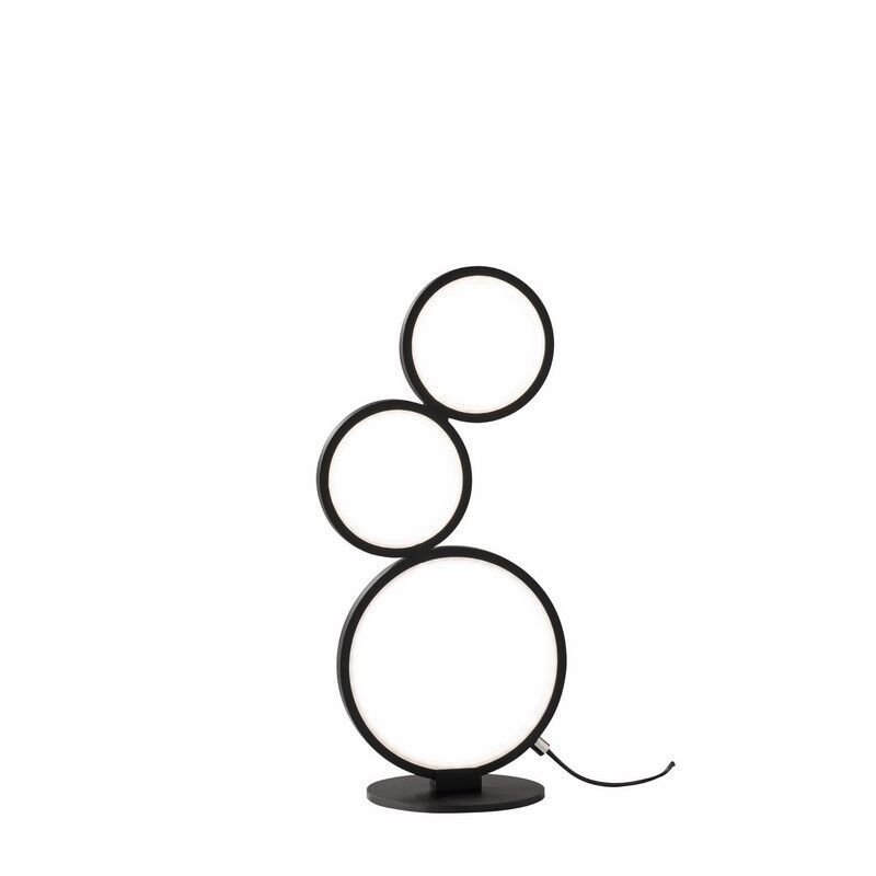 Candeeiro de mesa moderno preto, Robon, 17W, LED 3000K, com interruptor Candeeiro de mesa moderno preto, Robon, 17W, LED 3000K, com interruptor