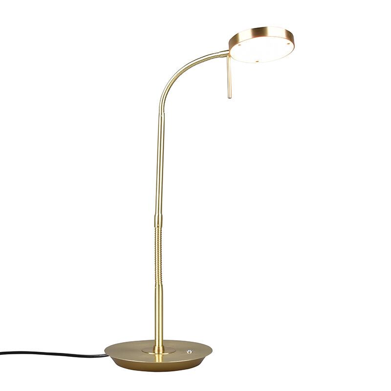 Candeeiro de mesa moderno latão, Bilge, 12W, LED com tonalidade de luz ajustável, com interruptor Candeeiro de mesa moderno latão, Bilge, 12W, LED com tonalidade de luz ajustável, com interruptor