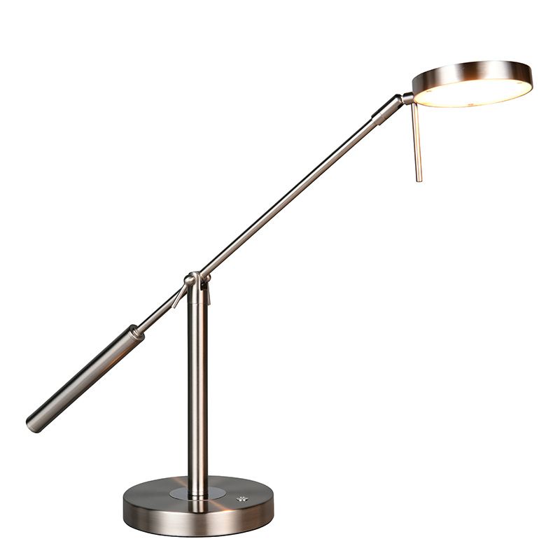 Candeeiro de mesa moderno níquel, Bilge, com dimmer tátil