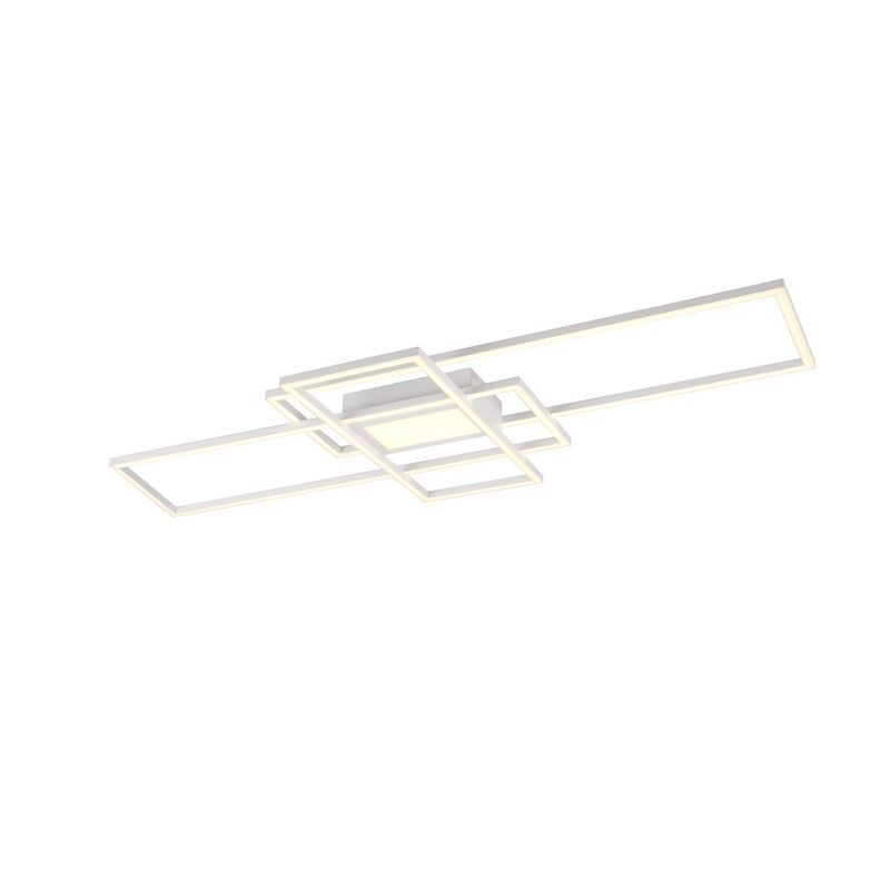 Plafon moderno branco, Retan, 60W, LED ajustável de branco quente a branco frio, com comando à distância