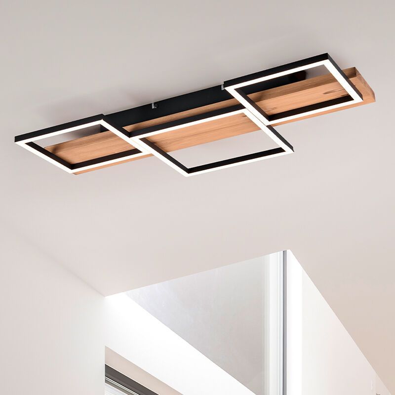 Plafon moderno castanho, Justian, 30W, LED 3000K, regulável em 3 níveis Plafon moderno castanho, Justian, 30W, LED 3000K, regulável em 3 níveis