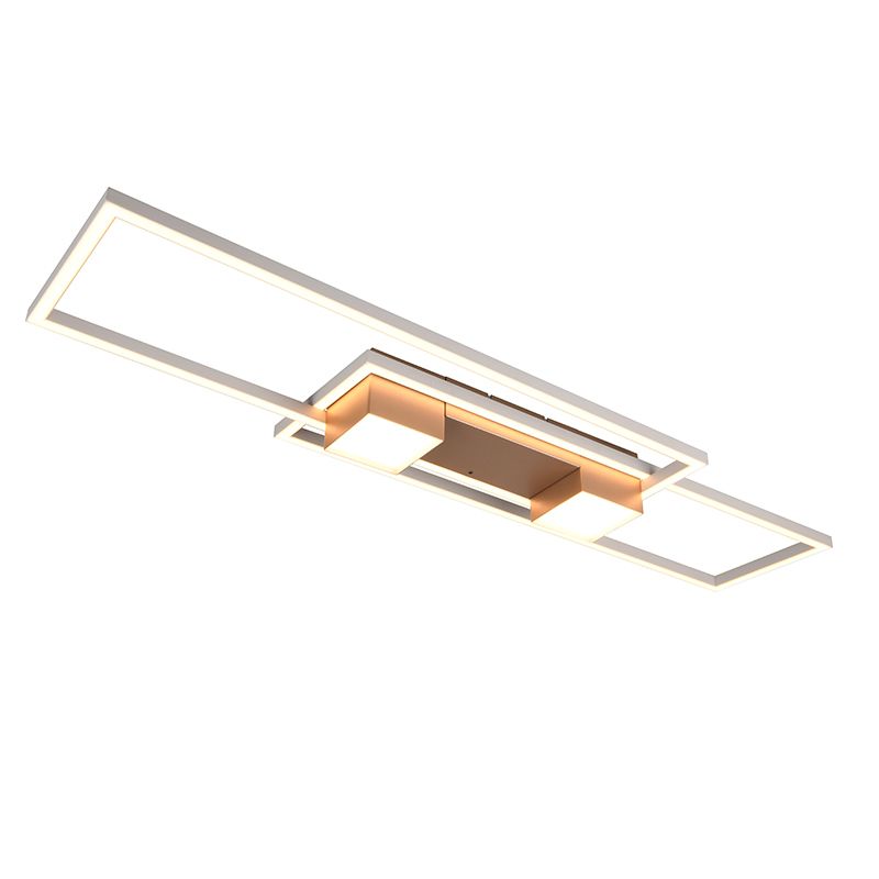 Plafon design castanho, Sohaib, 37W, LED ajustável de branco quente a branco frio, regulável em 3 níveis