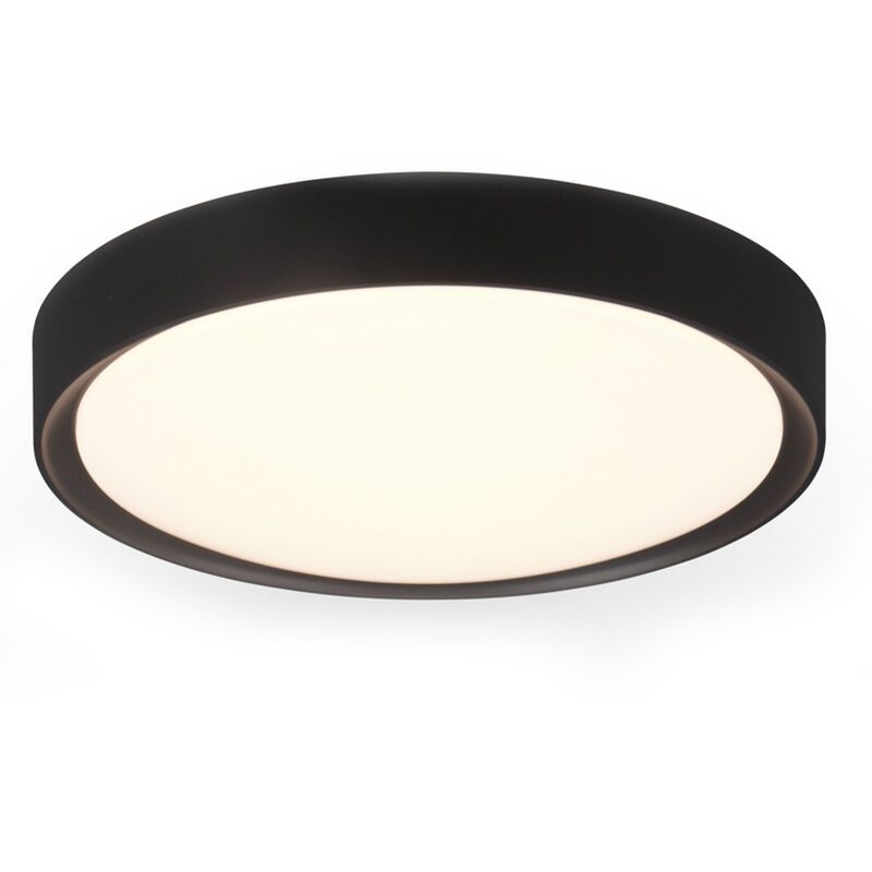 Candeeiro de teto para casa de banho de plástico preto, Evelina, 18W, LED 3000K, IP44