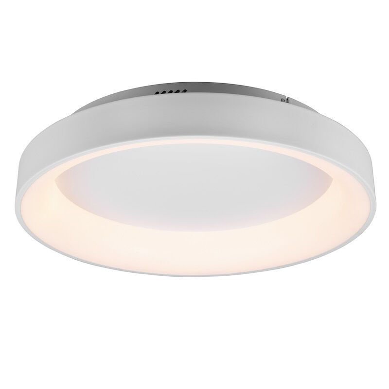 Plafon moderno branco, Jered, 48W, LED ajustável de branco quente a branco frio, com comando à distância