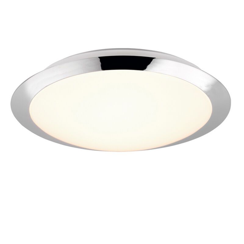 Candeeiro de teto para casa de banho de plástico cromo, Ronan, 12W, LED 3000K, IP44