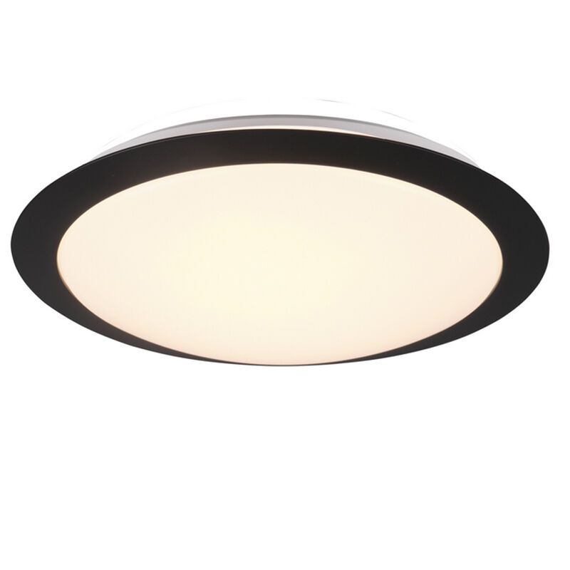 Candeeiro de teto para casa de banho de plástico preto, Ronan, 12W, LED 3000K, IP44