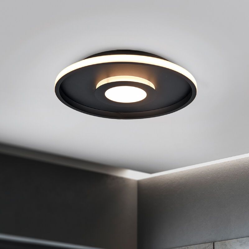 Candeeiro de teto para casa de banho moderno preto, Kayla, 35W, LED 3000K, IP44