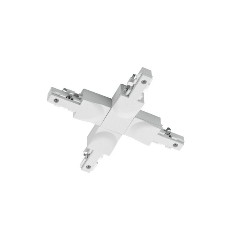 Conector cruzado branco para iluminação de trilho bifásica