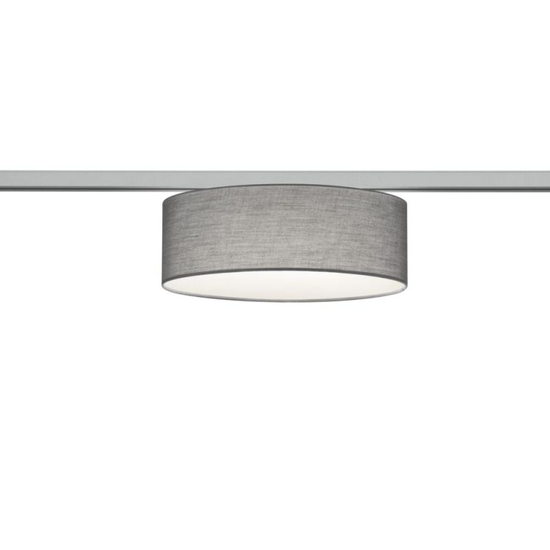 Luminária de teto cinza Oliver para trilho de iluminação bifásico