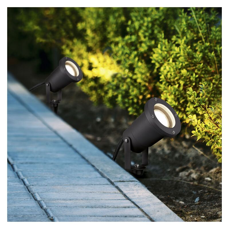 Foco com estaca moderno antracite, Tau, IP65 Foco com estaca moderno antracite, Tau, IP65