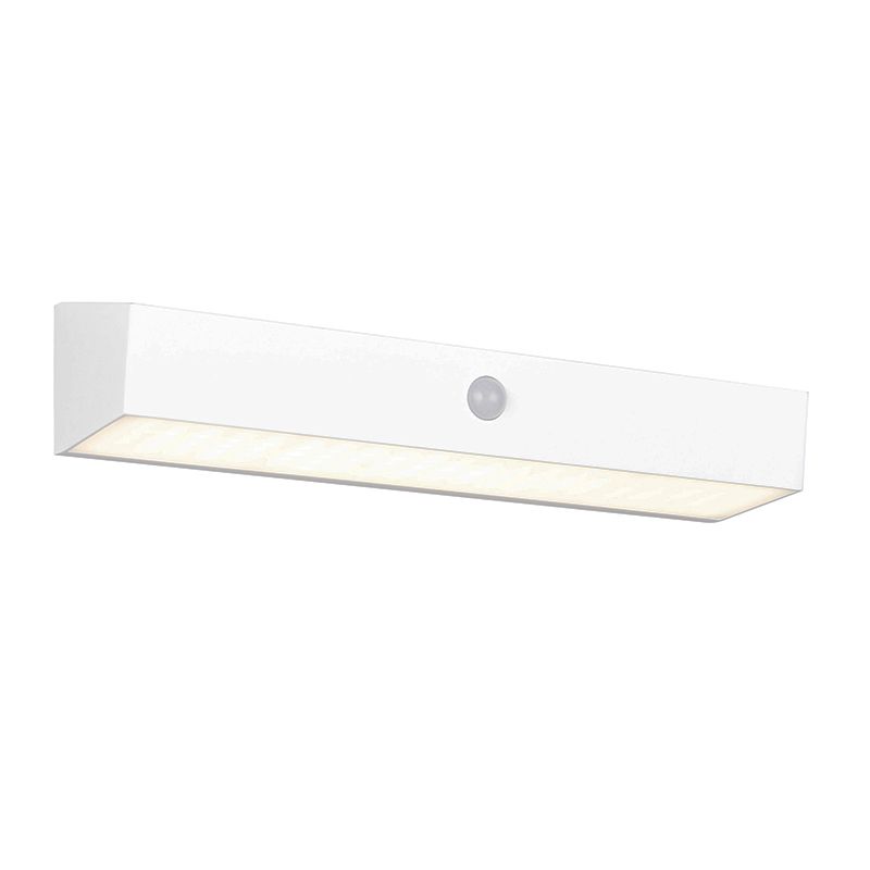 Candeeiro de parede exterior solar moderno branco, Ravindra, 6W, LED 4000K, IP44