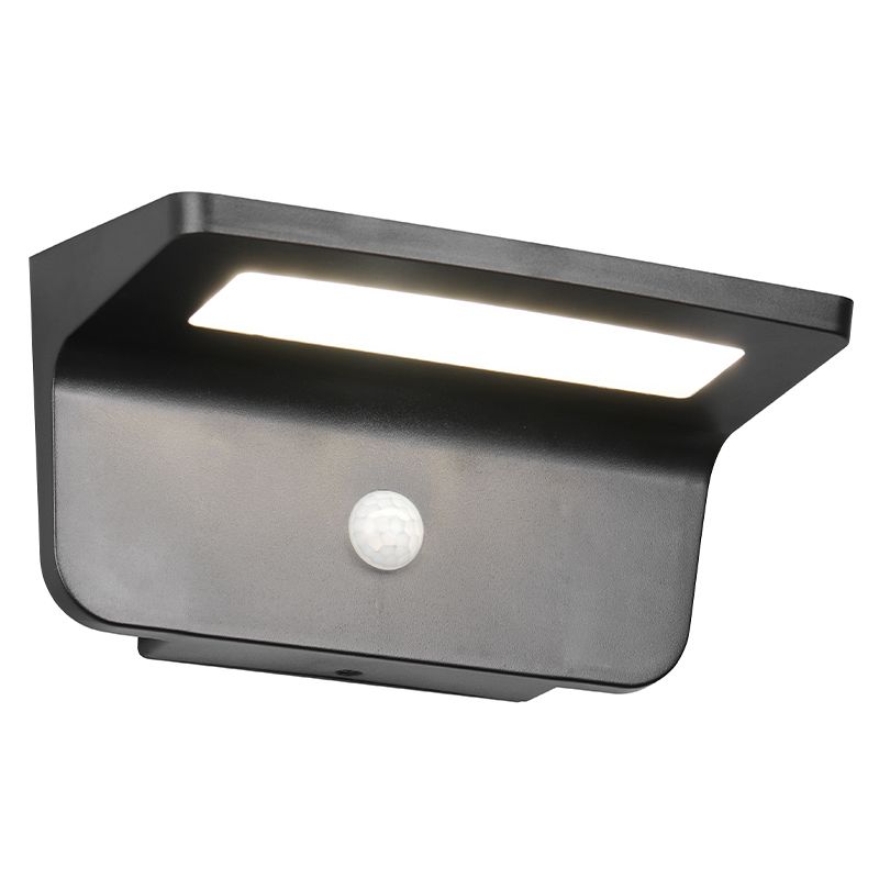Candeeiro de parede exterior solar moderno preto, Mukaddes, 8W, LED 4000K, IP44