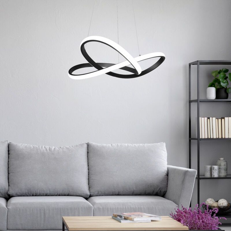 Candeeiro suspenso moderno preto, Aby, 27W, LED 3000K