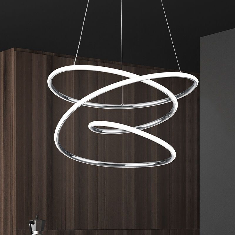 Candeeiro suspenso design cromo, Marell, 36W, LED 4000K, regulável em 3 níveis