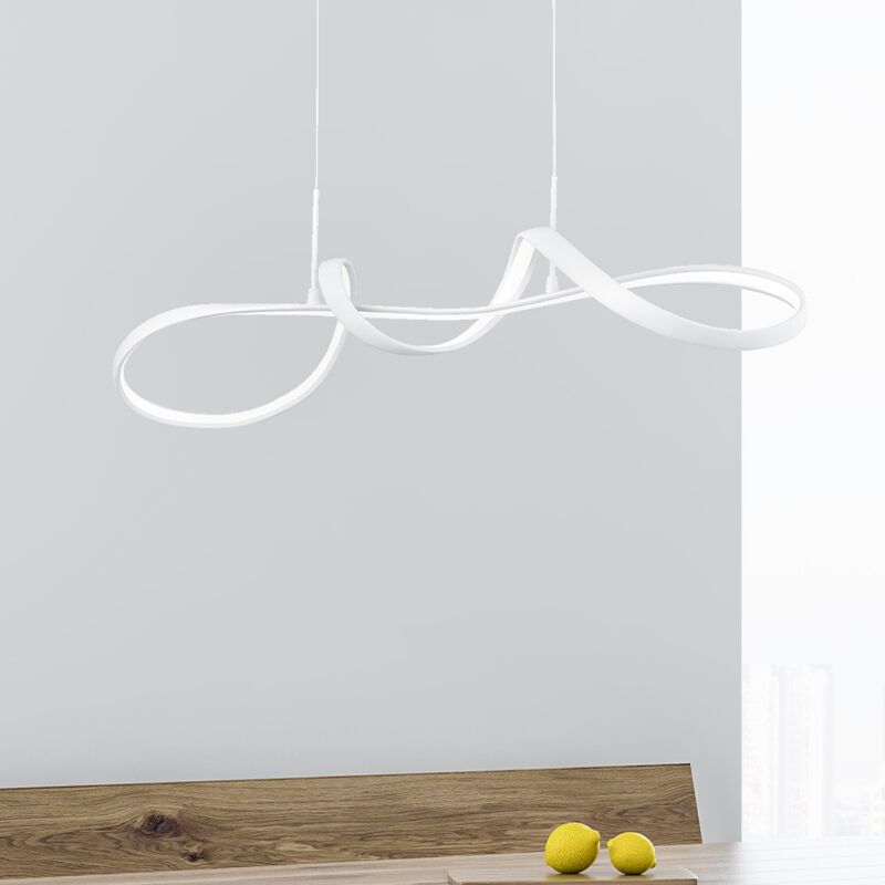 Candeeiro suspenso design branco, Renso, 37W, LED 4000K, regulável em 3 níveis