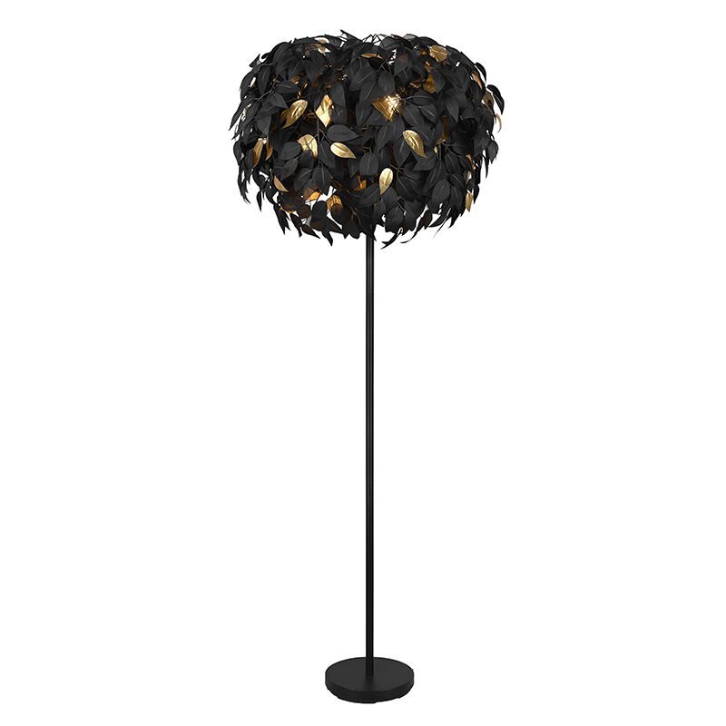 Candeeiro de pé retrô preto, Urwa, com interruptor