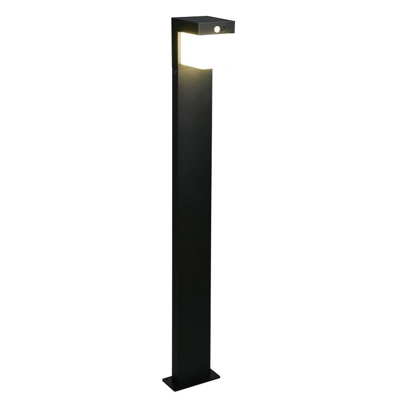 Candeeiro de pé exterior solar moderno preto, Kadija, 5,5W, LED 4000K, IP44