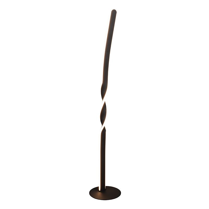 Candeeiro de pé design preto, Quirinus, 19W, LED 4000K, com interruptor