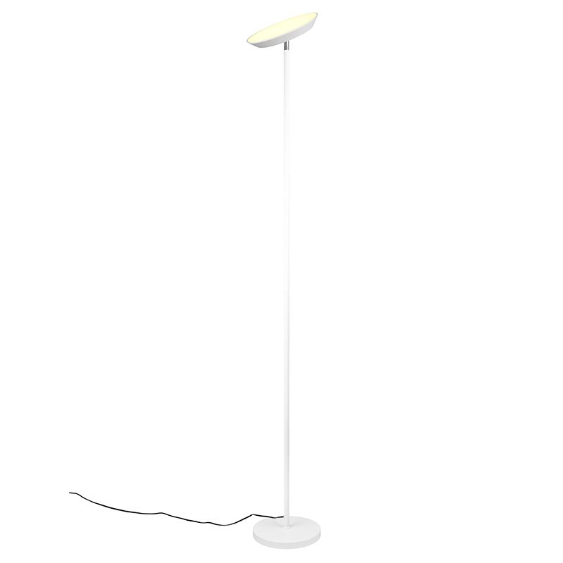 Candeeiro de pé moderno branco, Shahid, 17W, LED ajustável de branco quente a branco frio, com dimmer tátil