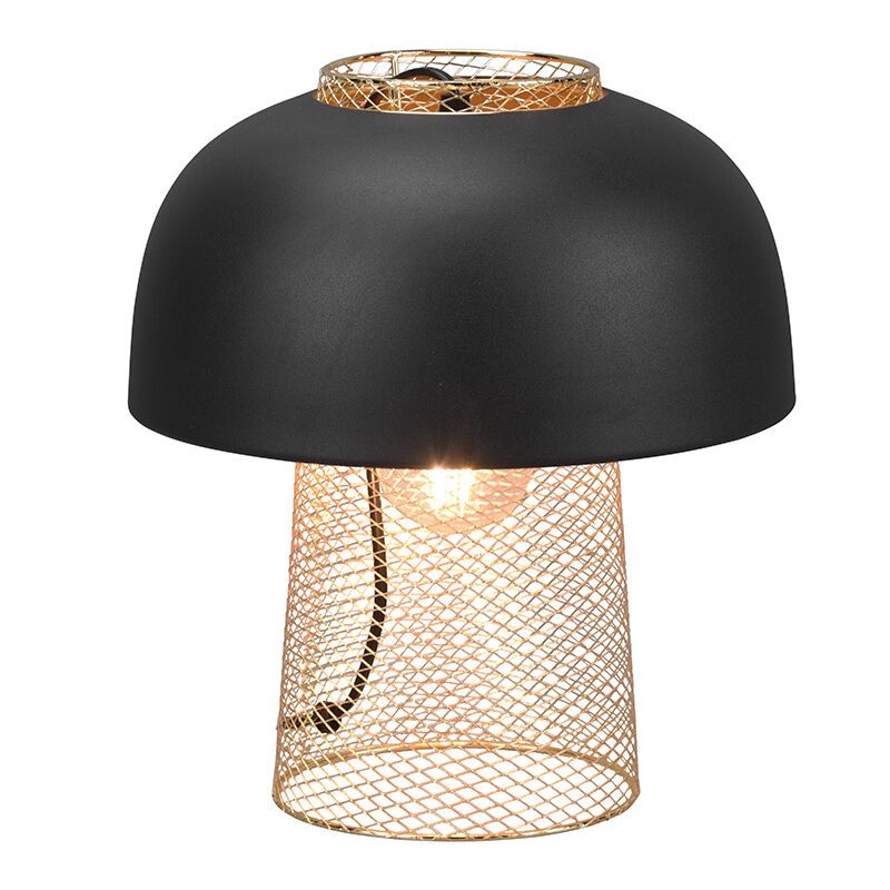Candeeiro de mesa industrial preto, Sylvano, com interruptor