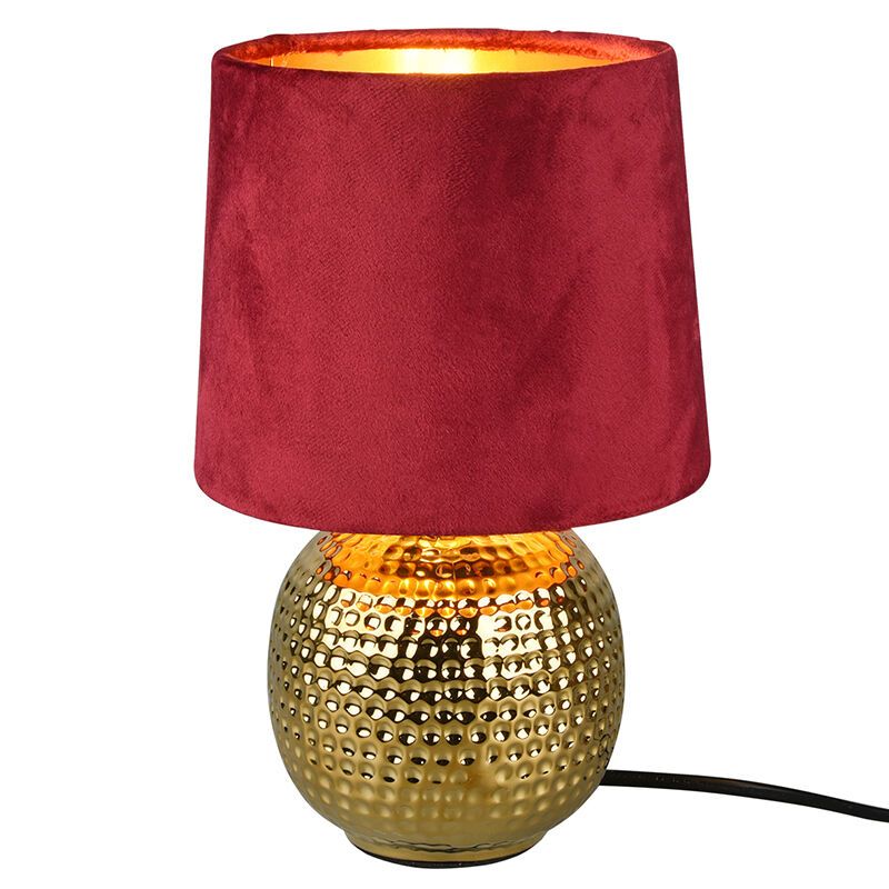 Candeeiro de mesa de cerâmica dourado, Jorre, com interruptor