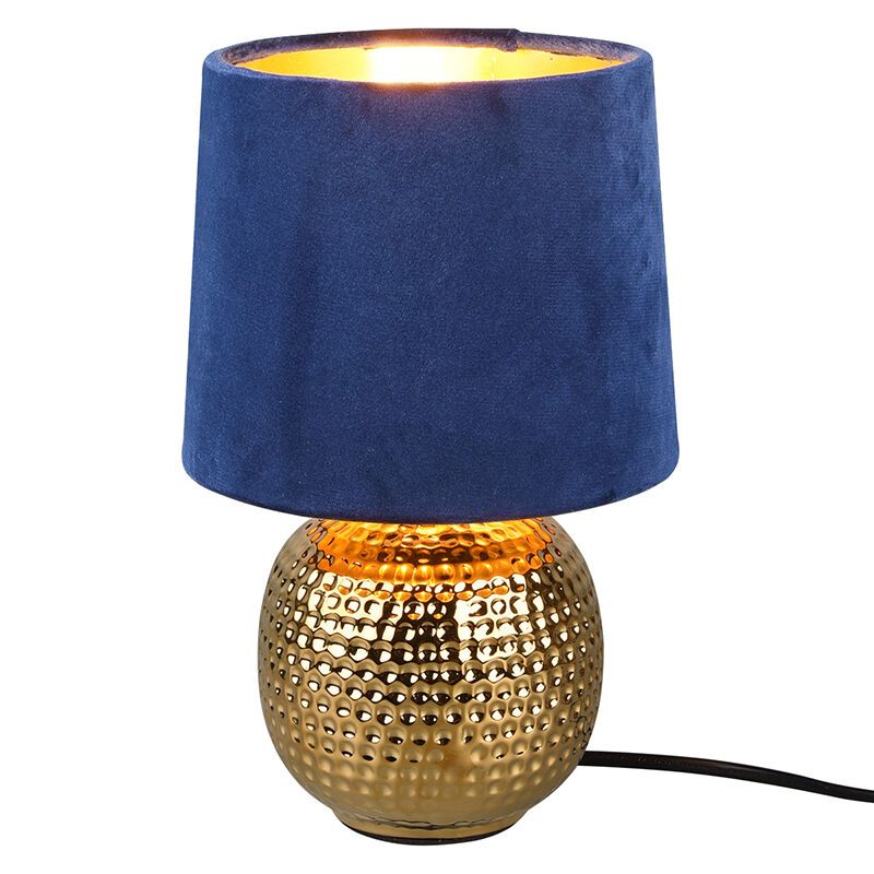 Candeeiro de mesa de cerâmica dourado, Jorre, com interruptor
