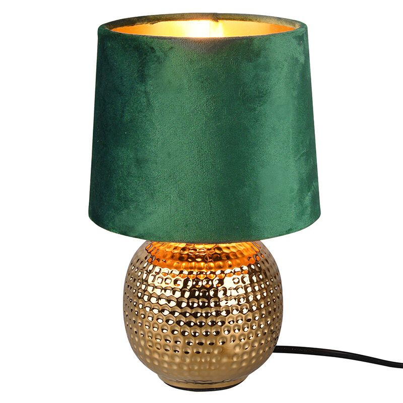 Candeeiro de mesa de cerâmica dourado, Jorre, com interruptor