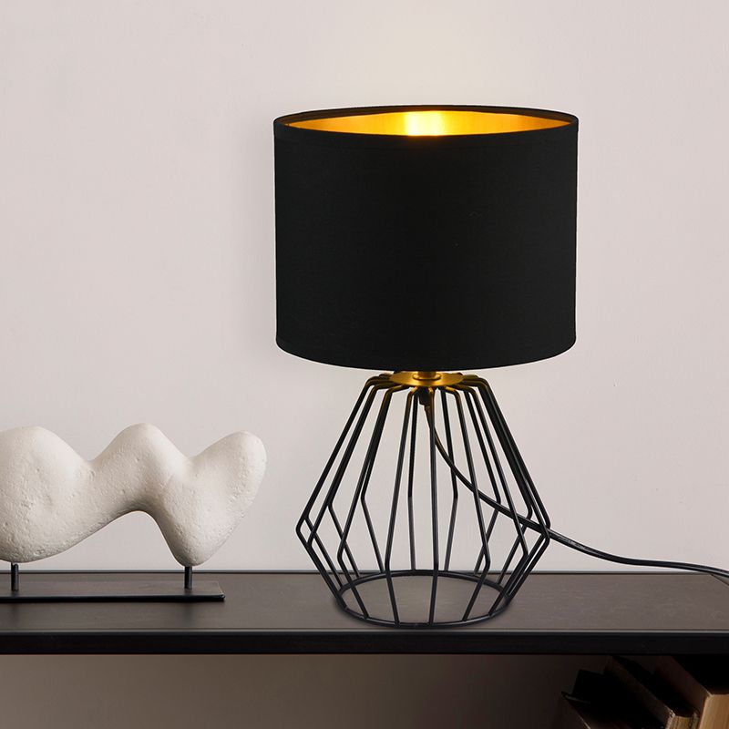 Candeeiro de mesa moderno preto, Kjell, com interruptor