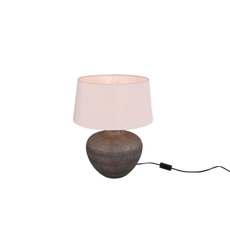 Candeeiro de mesa de cerâmica castanho, Ulo, com interruptor