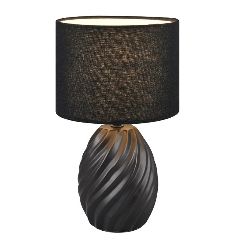 Candeeiro de mesa retrô preto, Roeland, com interruptor