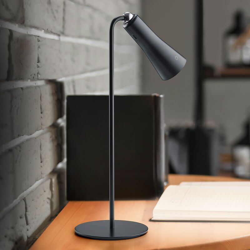 Candeeiro de mesa de metal preto, Remko, 2W, LED 3000K, com dimmer tátil