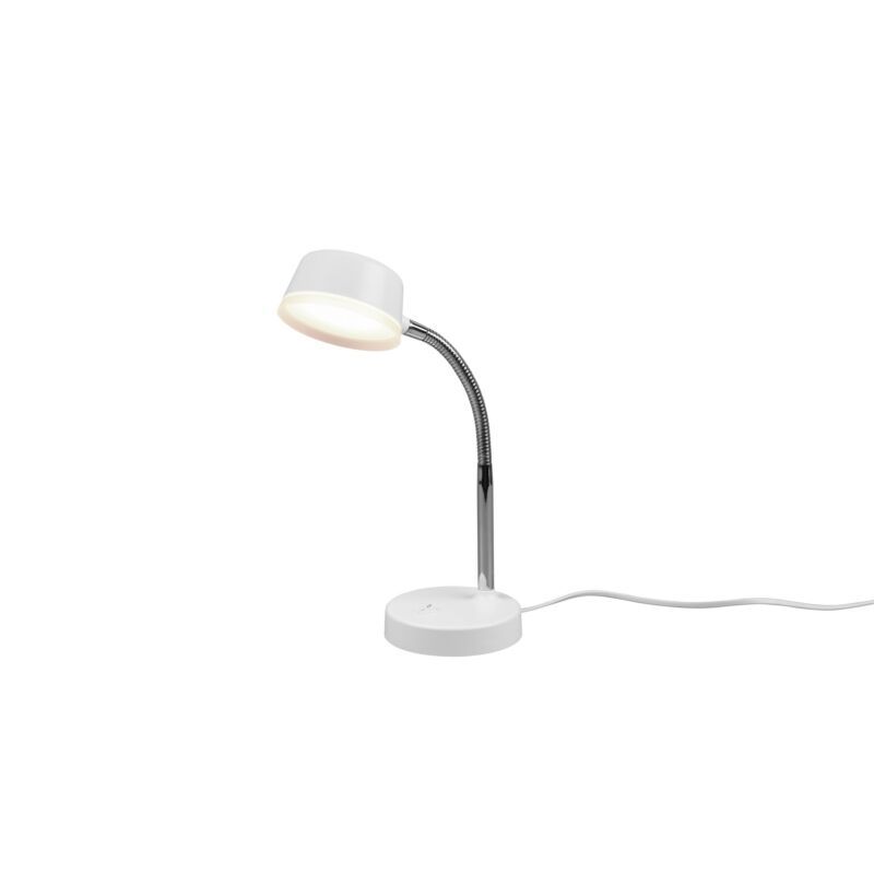 Candeeiro de secretaria moderno branco, Fabio, 4,5W, LED 3000K, com interruptor