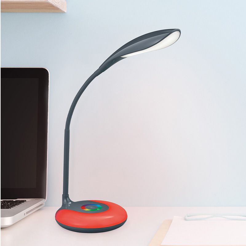 Candeeiro de secretaria moderno antracite, Zetan, 3W, LED RGBW, com dimmer tátil