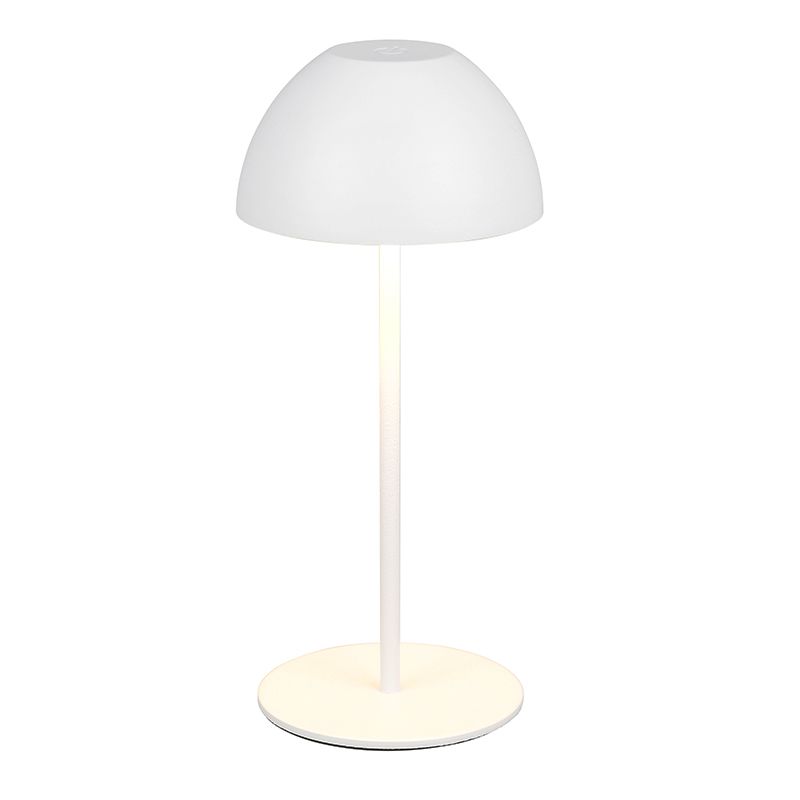 Candeeiro de mesa recarregável de plástico branco, Mikhail, 2W, LED 3000K, IP44, com dimmer tátil