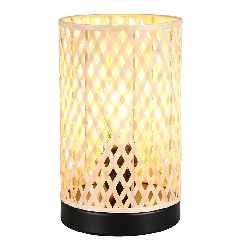 Candeeiro de mesa de rattan castanho, Laut, com interruptor