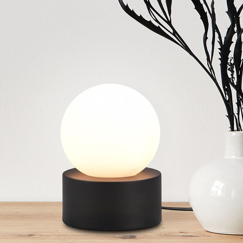 Candeeiro de mesa moderno preto, Mirjam, com interruptor