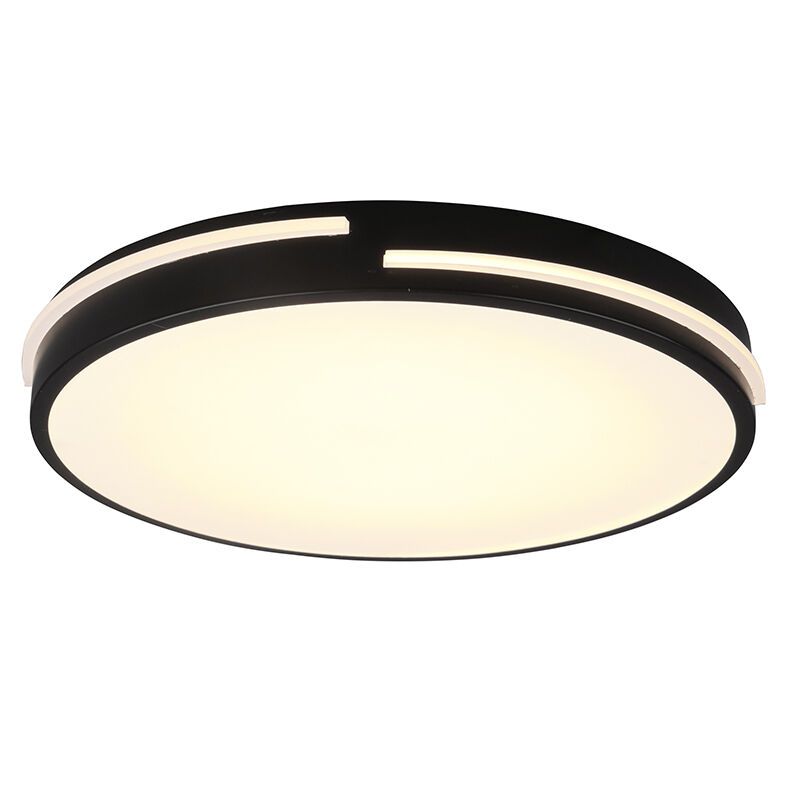 Plafon moderno preto, Fadi, 24W, LED ajustável de branco quente a branco frio, com comando à distância