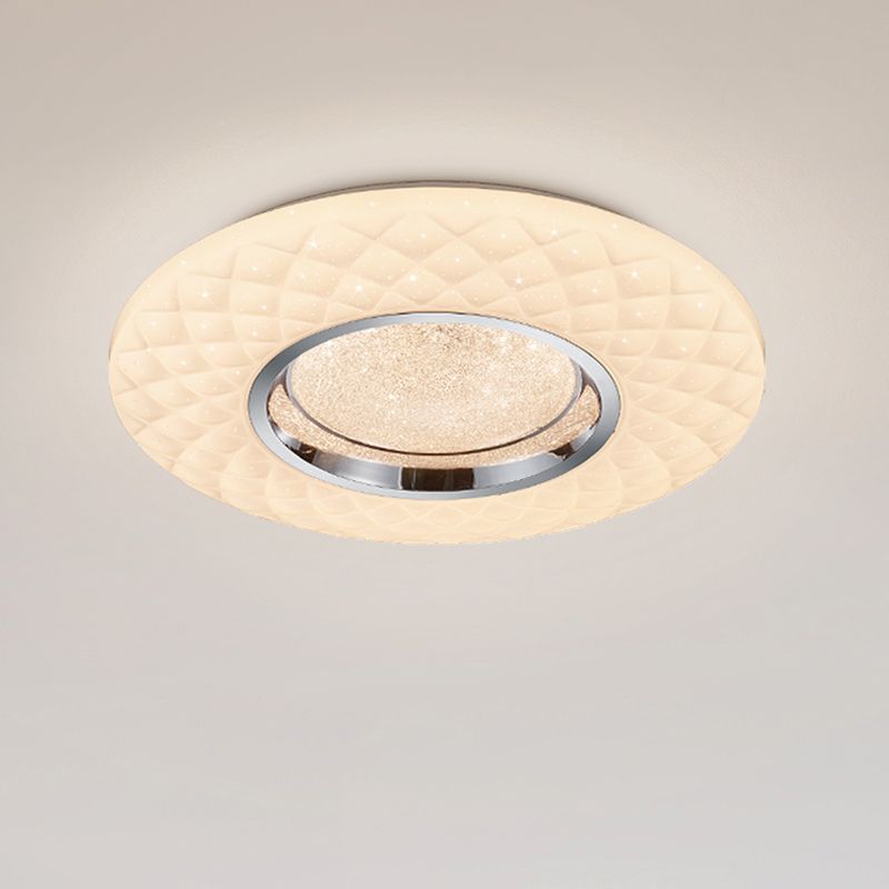 Plafon moderno branco, Neema, 22W, LED ajustável de branco quente a branco frio, com comando à distância Plafon moderno branco, Neema, 22W, LED ajustável de branco quente a branco frio, com comando à distância