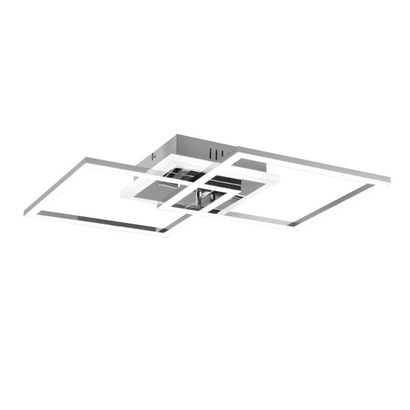 Plafon moderno cromo, Semira, 25W, LED 4000K, regulável em 3 níveis