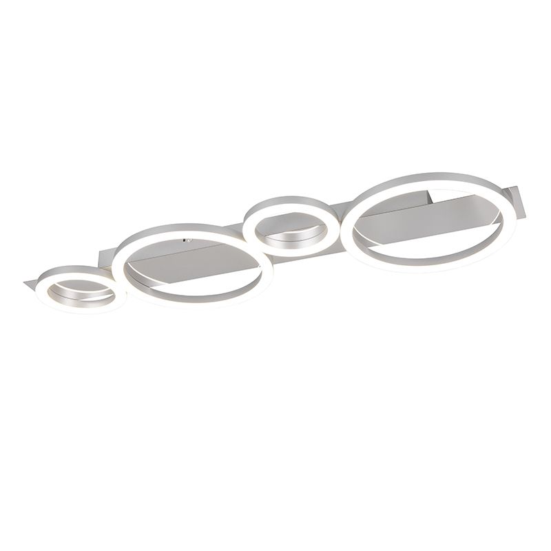 Candeeiro de teto design cromo, Ishaan, 26,5W, LED 4000K