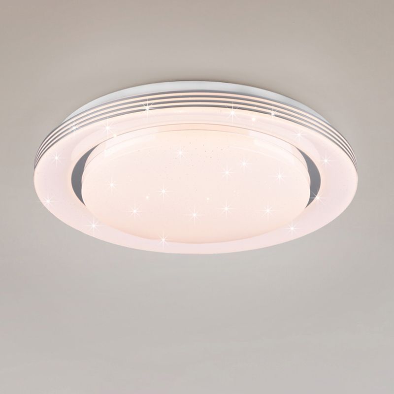 Plafon moderno branco, Alpha, 18W, LED ajustável de branco quente a branco frio, com comando à distância