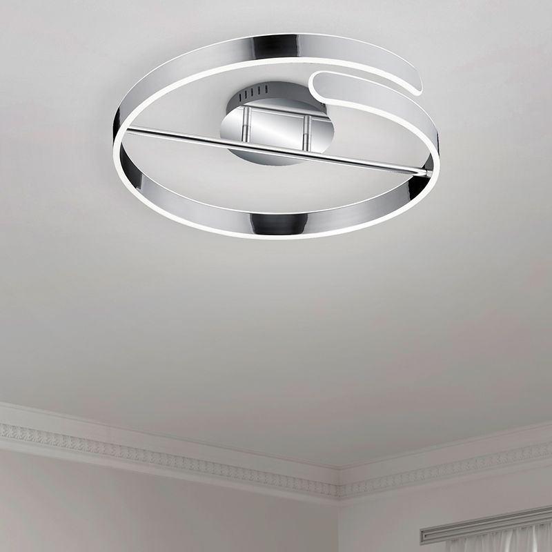 Plafon design cromo, Resy, 37W, LED 4000K, regulável em 3 níveis