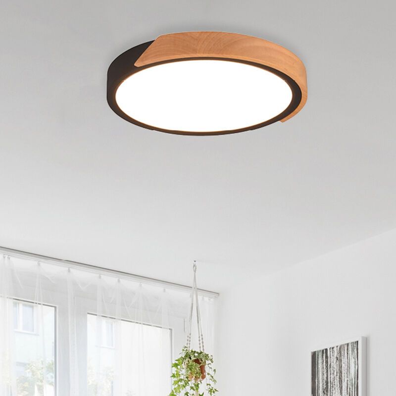 Plafon moderno preto, Nevil, 20W, LED 3000K, regulável em 3 níveis