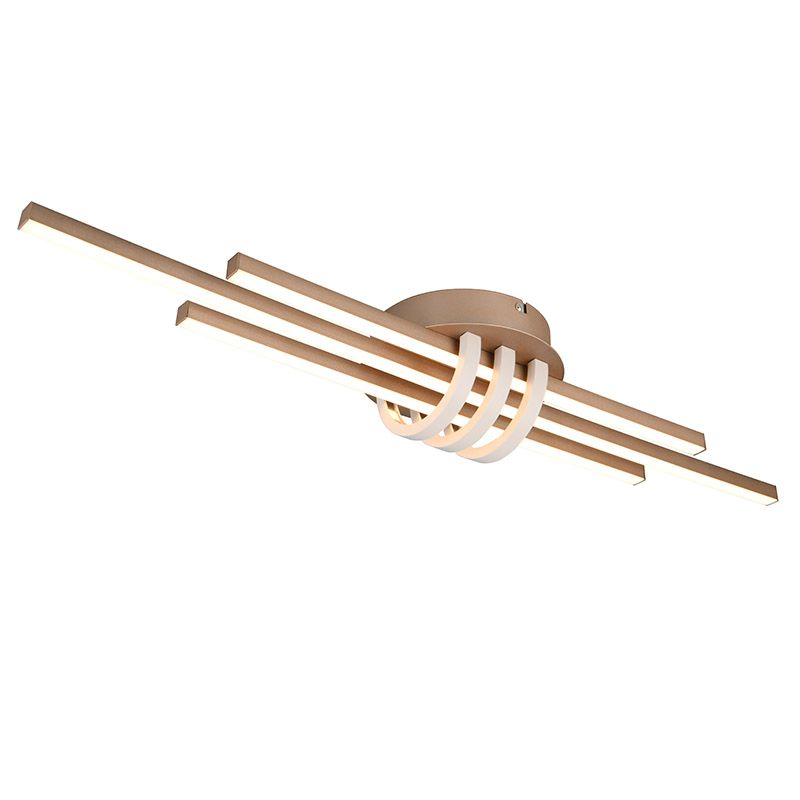 Plafon moderno castanho, Saloua, 20W, LED 3000K, regulável em 3 níveis