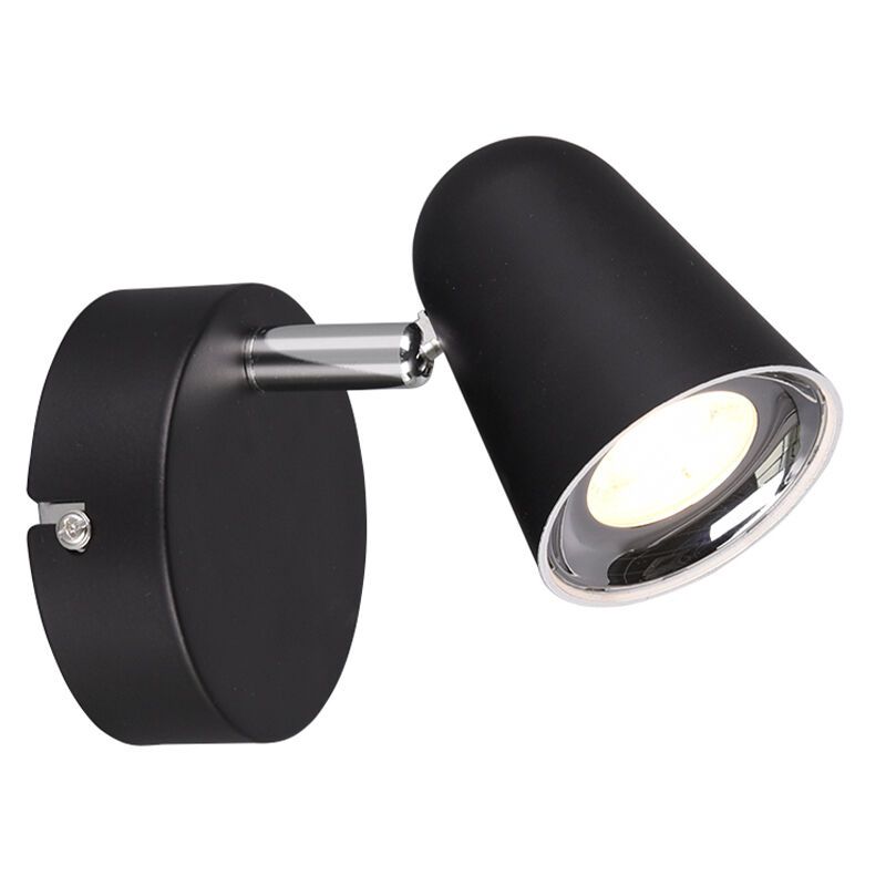 Foco de parede moderno preto, Taj, 3W, LED 3000K